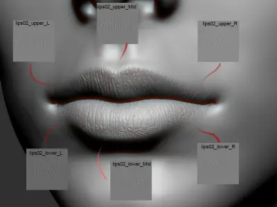 Lips Detail Alpha Pack 3D model
