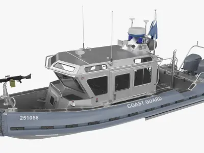 Armed Coast Guard Interceptor Vessel Rigged for Maya 