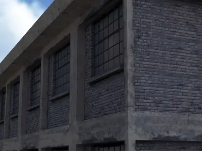 Factory Low poly Modular 3d Model Low-poly 3D model