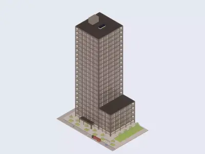 High rise office building 3D model