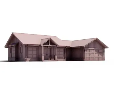 Build023 farmhouse house plans 3D model