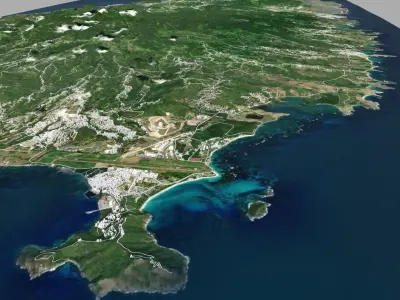 Saint Lucia Island North America 3D model