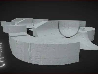 Modular Skatepark Bowl Kit Low-poly 3D model