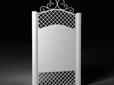 Wicket Gate with Decorative Forged Elements 3D model