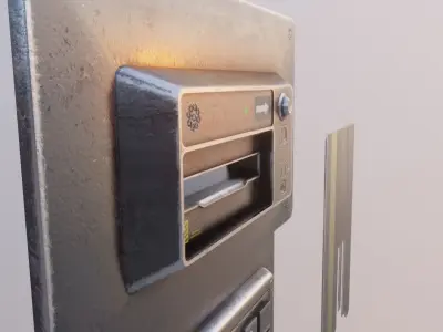 Door electric lock keypad and card reader Low-poly 3D model