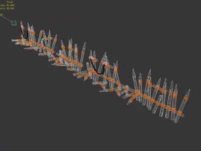 Broken - Wood Fence 02 3D model
