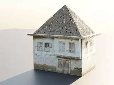 Abandoned House with Broken Windows Free low-poly 3D model