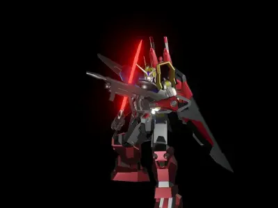 TheMechaNoid 8 gundam robot holding light 3D model
