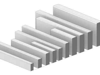 Concrete Curb Mega Set 10 Pieces Complete Border Collection 3D model