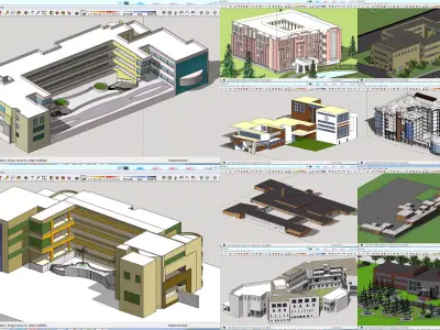 Pack SKP SCHOOL B1-B10 3D model