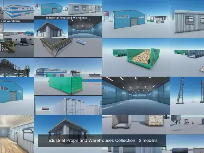 Industrial Props and Warehouses Collection 3D Model Pack