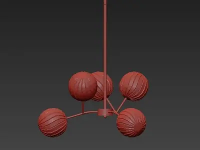 NIGHTSTAR chandelier with four balls hanging from it 3D model