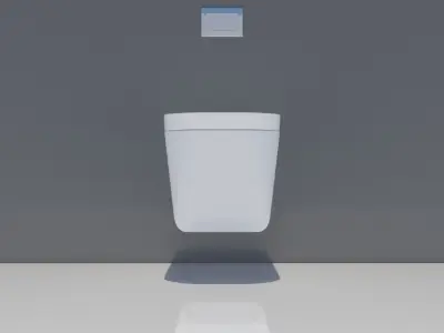 Ceramic wall mounted toilet 3D model