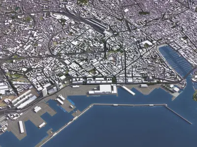 Marseille - 3D City Model Low-poly 3D model