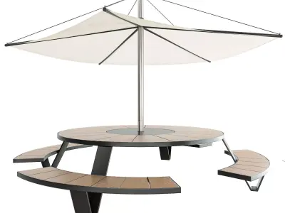 Round Picnic Table 3D model