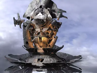 Transformer mech debris station array 6  3D model