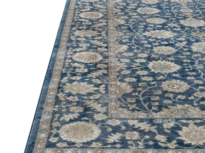 Oriental classic blue rug 3D model