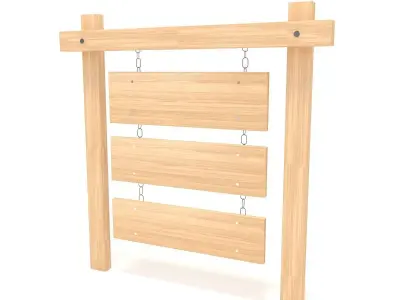 wooden signboard 3D model