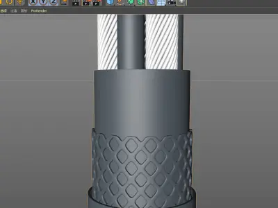 Charge wire line cable section Amazon USB Type-C C4D 3D model