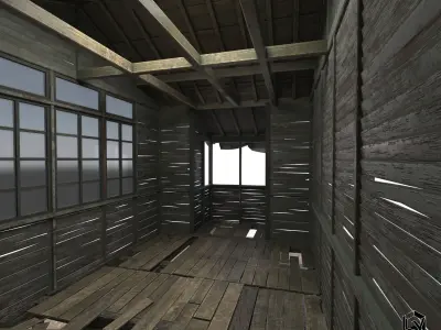 Abandoned Wooden Cabin 3D model