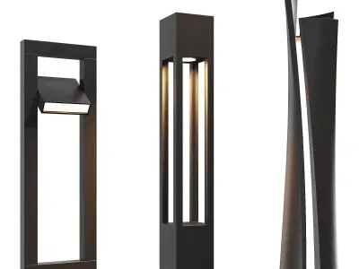 Modern Street Lights set 3D model