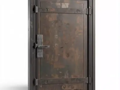 Reinforced Industrial Containment Door 3D Model Low-poly 3D model