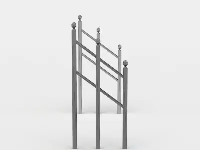 Entrance rail Low-poly 3D model