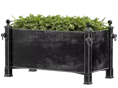 Modern Boxwood in the garden planter RH ArtDeco 3D model