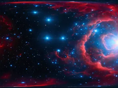 HDRI Space Nebula Low-poly 3D model