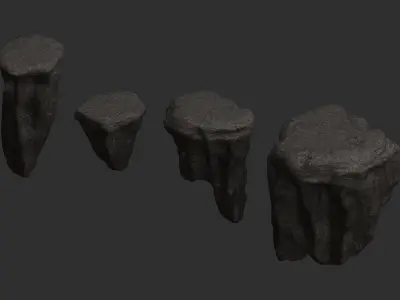 Cave Platform 8 - Base Low-poly 3D model