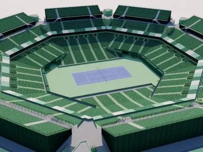 Tennis Center at Crandon Park - Miami Low-poly 3D model