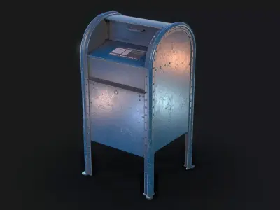 Mailbox metal mail box Low-poly 3D model