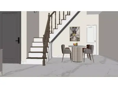 French luxury staircase 3D model