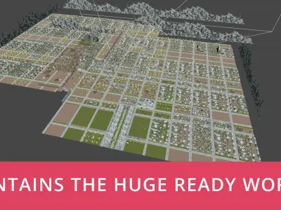 Cemetery Graveyard Exterior Big Ready Map LODs Low-poly Low-poly 3D model