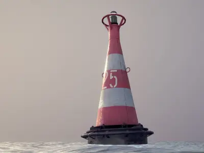 Buoy River RB-6-01 Turn Safe Water Mark Low-poly 3D model