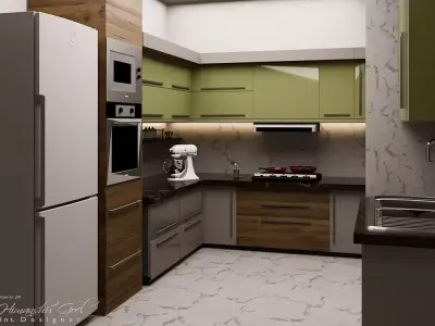 kitchen modern design in chennai 3D model