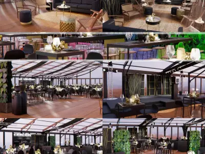 marquee tent and 3d assets for event renders BLENDER FILE ONLY 3D model