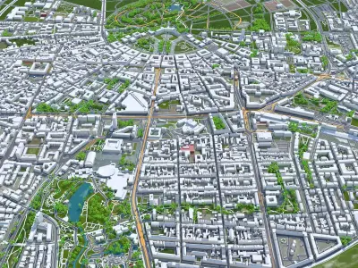 Karlsruhe City Germany Low-poly 3D model