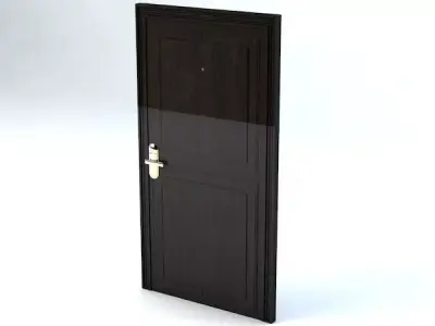 Hotel Room Door with Numbers Low-poly 3D model