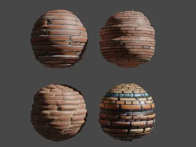 4 brick walls Texture