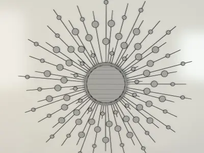Ornamental Sun Beam Mirror 3D model