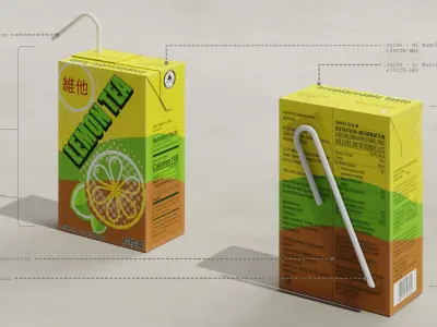 Lemon Tea Drink 250ml Low-poly 3D model