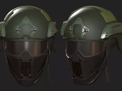 Helmet mask millitary combat soldier armor  Low-poly 3D model buy