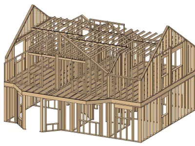 Framing House Free 3D model