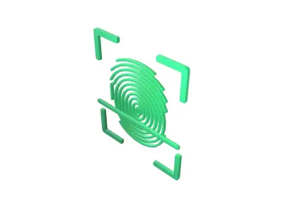 Fingerprint Recognition Icon v1 006 Free low-poly 3D model