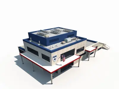 Police Station Low Poly Low-poly 3D model