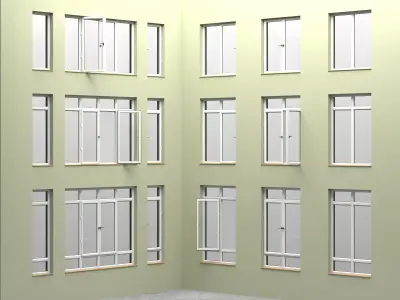 UPVC windows with frame collection 3D model