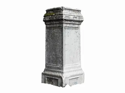 Tombstone old stone column Low-poly 3D model