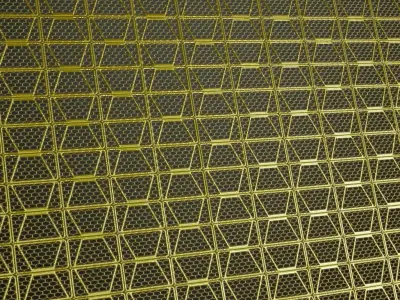 Golden Metal Grill Transparent PBR Seamless Texture