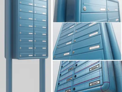Apartment Block Mailbox 1  3D Model Pack